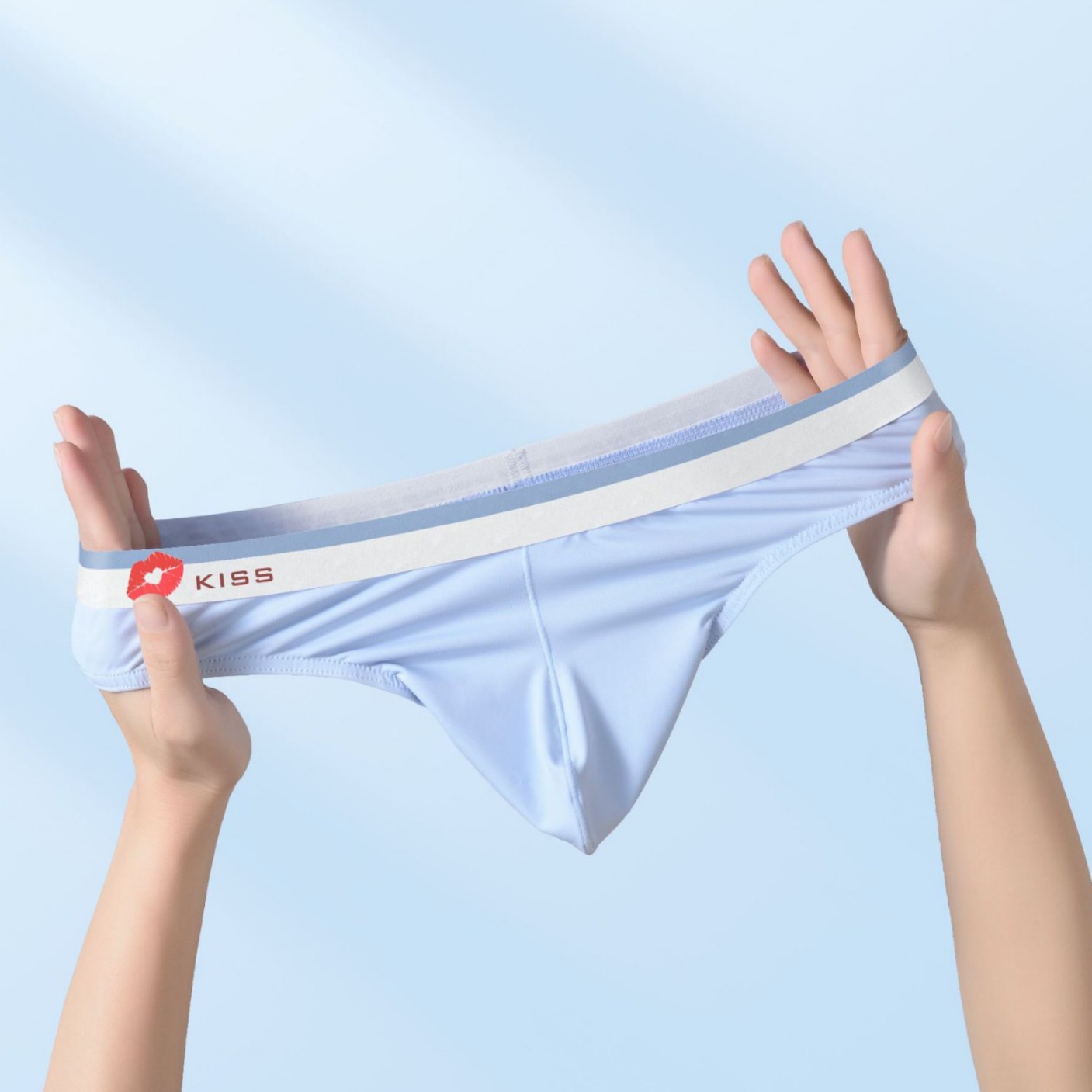 Cross-Border Men's Briefs, Foreign Trade Thong Underwear, Large U-Shaped Pouch, Ice Silk Couple's Hand-Painted Men's Underwear