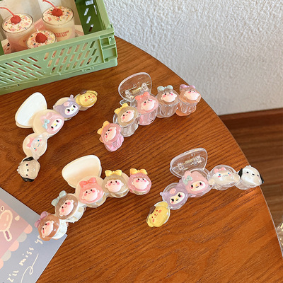 Sanrio, прозрачная мультяшная летняя большая акула, заколка-крабик, заколка для волос, аксессуар для волос, шпильки для волос