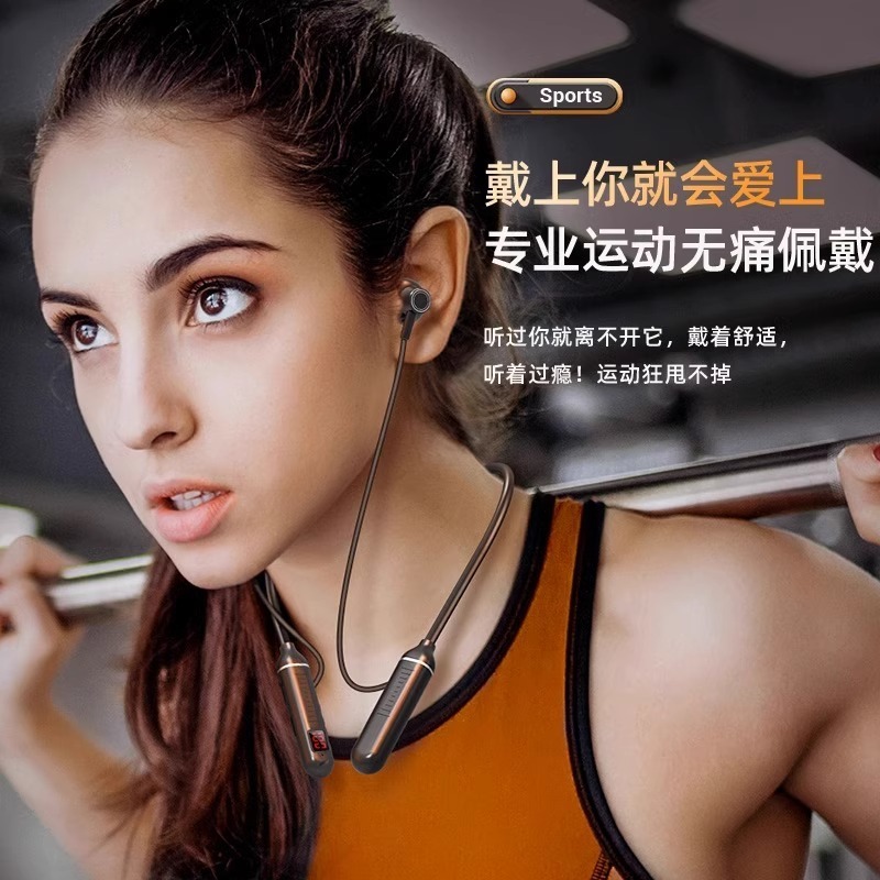 首掛け型完全ワイヤレスBluetoothヘッドセット、スポーツ専用首掛け型、超長バッテリー寿命、カード挿入可能、2025年新ノイズリダクション|undefined