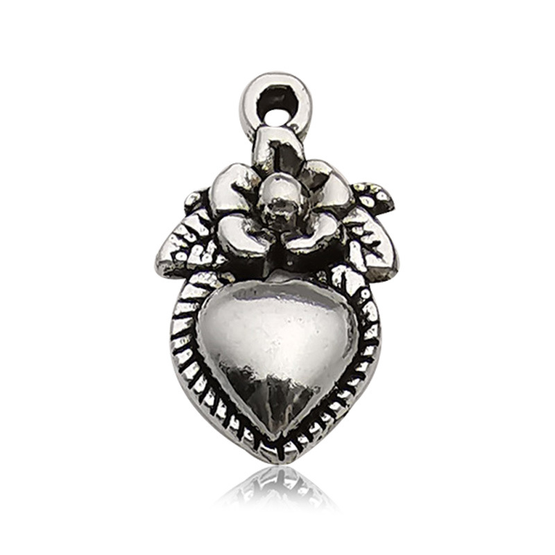 Bricolaje aleación accesorios de la joyería collar 1 melocotón corazón pendientes colgante hueco amor pulsera colgante hecho a mano Accesorios