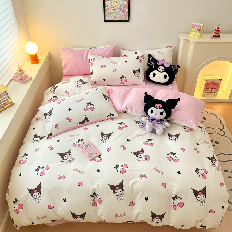 ハローキティ コットンプリント 4点セット 正規品 サンリオ かわいい漫画 コットンベッド 3点セット 南通|undefined