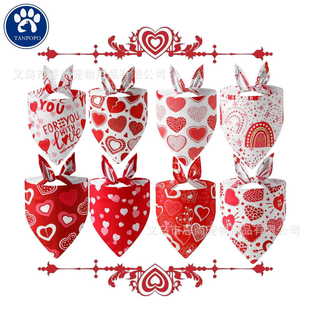 Трансграничное новое платье для домашних животных на День Святого Валентина Love Pet слюни полотенце Собака треугольник аксессуары для домашних животных полотенце для собак