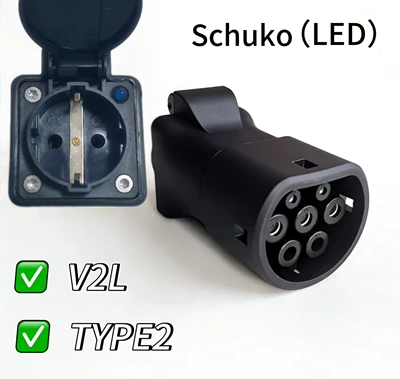 Elektrikli avtomobil şarj stansiyaları | British Standard Socket Adapter - anti-theft-european-standard-female-no-negative-film-with-light