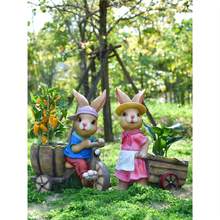 兔子雕塑幼儿园阳台庭院小品卡通装饰景观花盆花园摆件动物户外缸