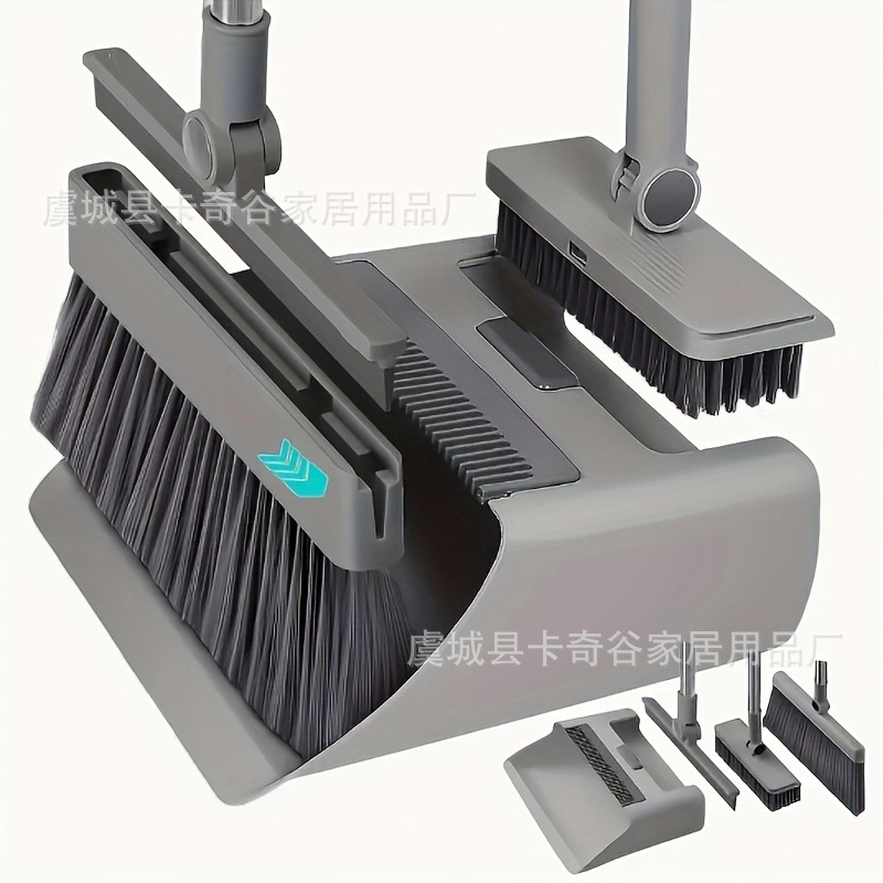 Limpieza doméstica de acero inoxidable escoba set espesa plegable cuatro en uno cepillo de limpieza de limpieza de agua combinación de cepillo de lana suave