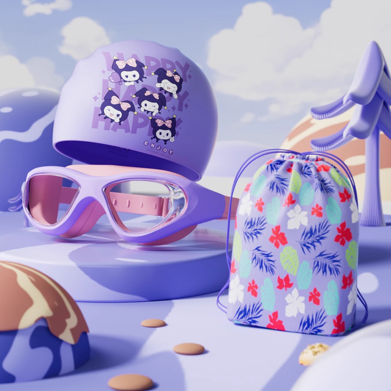 Set de Gafas y Gorro de Natación para Niños PC Antivaho e Impermeable image 13