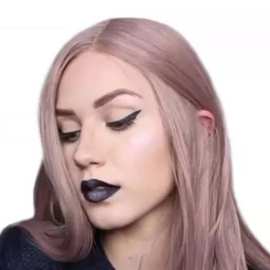 跨境新品 欧美假发女化纤发套 原宿香芋淡紫色中分长直发假发批发