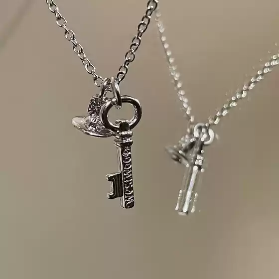 Happy Planet 2025 New Vivian Saturn Eunice Key Pendant Necklace Elegant Simple sweater chain