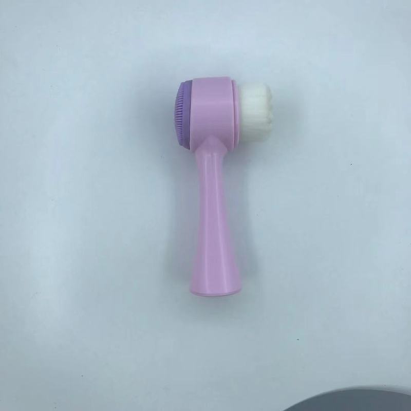 3Dシリコン手動洗顔ブラシ、両面洗顔ブラシ、柔らかい毛の洗顔器、毛穴のディープクレンジング、黒ずみ除去ツール|undefined