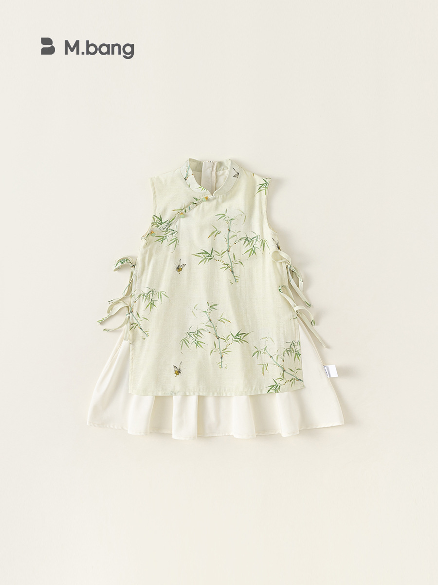 Youbao ropa para niños nuevos productos de verano Hanfu sin mangas para niños nuevo vestido cheongsam floral para niñas chinas falda de estilo nacional