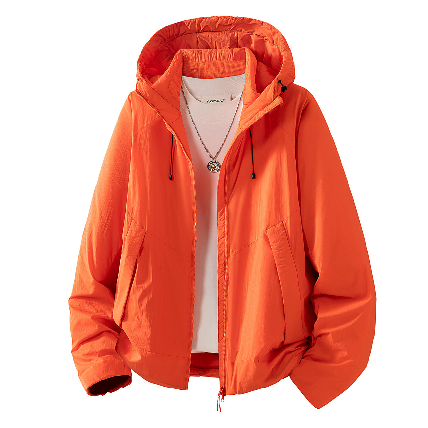 Wholesale M-8XL autumn and winter lightweight cotton coat, couple's style, two-way zip cotton jacket, men's hooded cardigan, padded and thickened