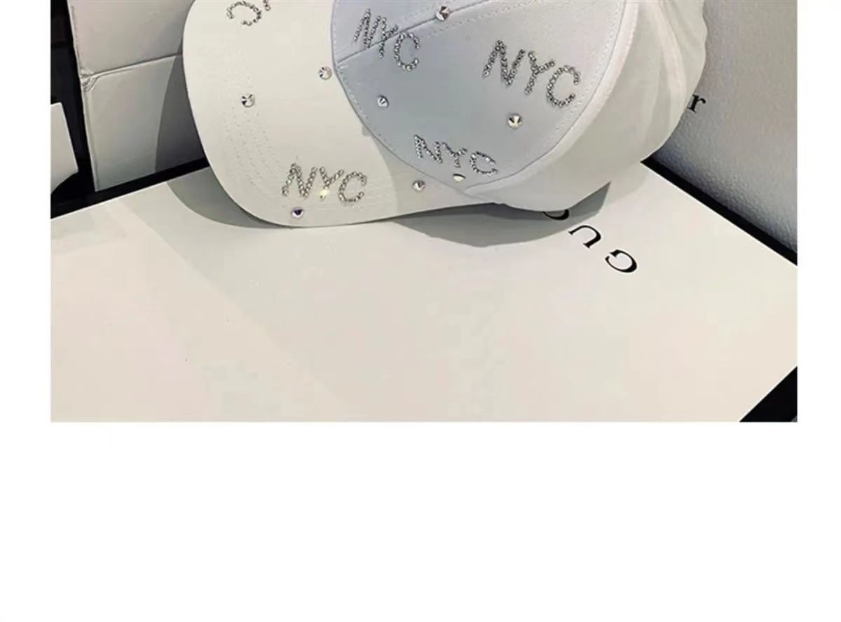 Nieuwe lente zomer hoeden Dames strass casual en veelzijdig China-Chic Zonnebrand zonnehoed Letter baseball pet_voghion.com