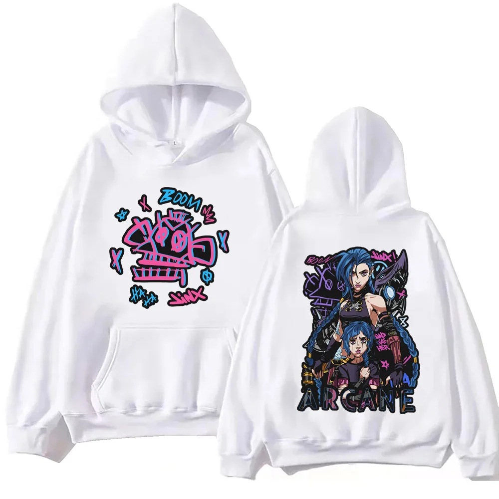 Hot GAME Anime Arcane Hoodie Harajuku Hip Hop Pullover Tops