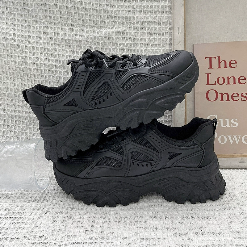 Дышащие ботинки для девочек ins2024 весна и осень новые дикие повседневные кроссовки с толстой подошвой