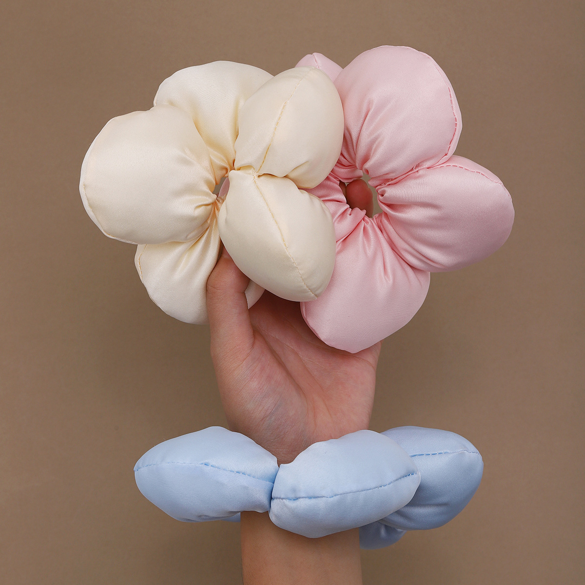 2025 nueva flor de tulipanes anillo de cabello intestinal alto elástico detrás de la cabeza mostrando el volumen de cabello flojo cuerdas de cabeza accesorios para el cabello versátiles
