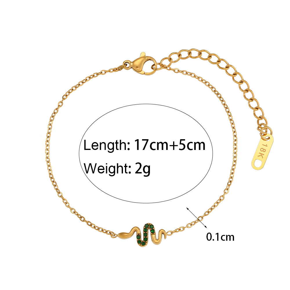 Casual Snake Stainless Steel Plating Inlay Zircon Womenu0027S Necklace