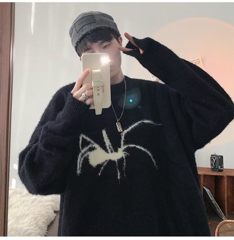 Pulover retro gros, stil leneș de iarnă pentru bărbați, marcă de modă hip-hop de înaltă calitate, stil european și american gros_voghion.com