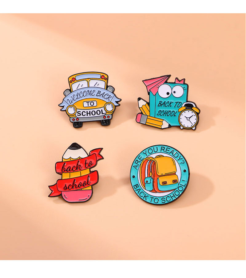 Brooches Classification Cute Pin Book Letter Pencil Alloy Enamel Unisex Brooches