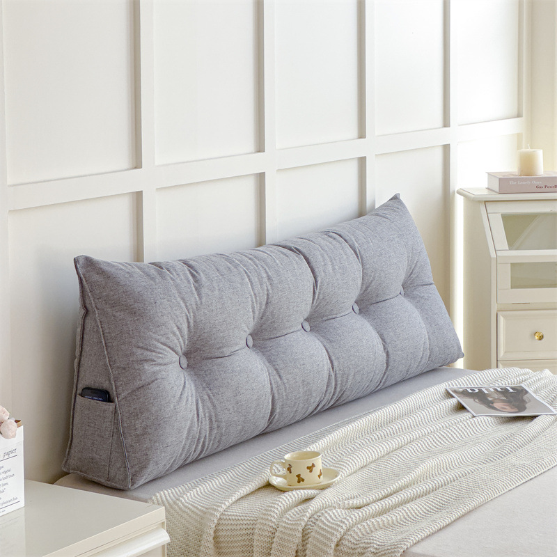 綿麻のベッドのない柔らかいバッグのクッションの大きい背もたれのクッションの2024新型のベッドの枕の三角の畳は直接壁に寄りかかっています。