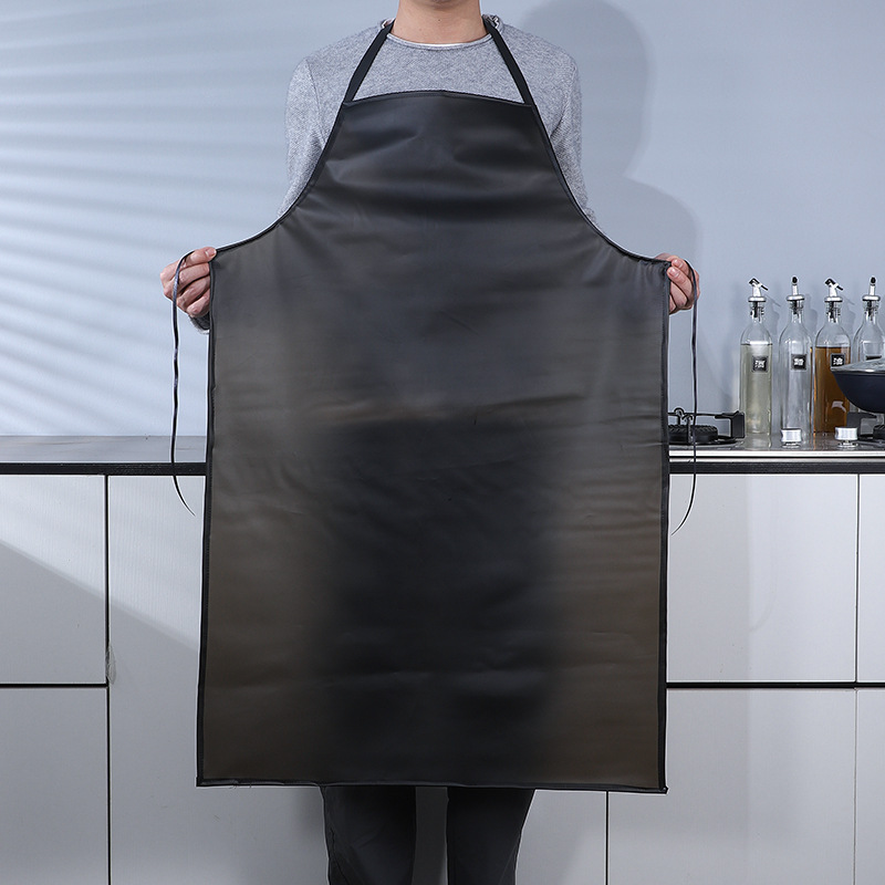 PVC alargado negro transparente delantal impermeable a prueba de aceite de cuero suave de los hombres y las mujeres de la cintura de La Matanza productos acuáticos cocina del hogar al por mayor