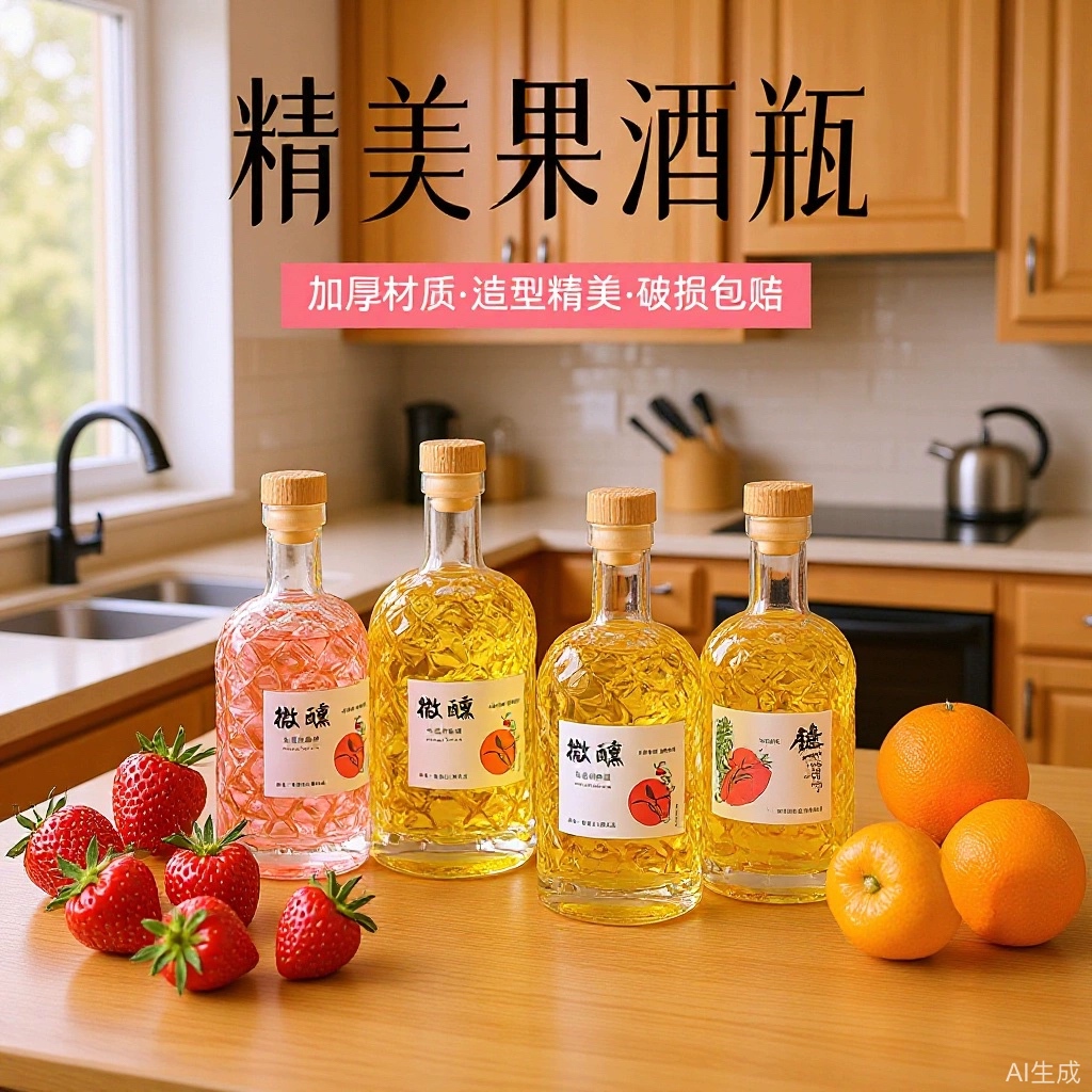 玻璃酒瓶透明空瓶白酒瓶果酒瓶创意密封伏特加酒瓶现货批发