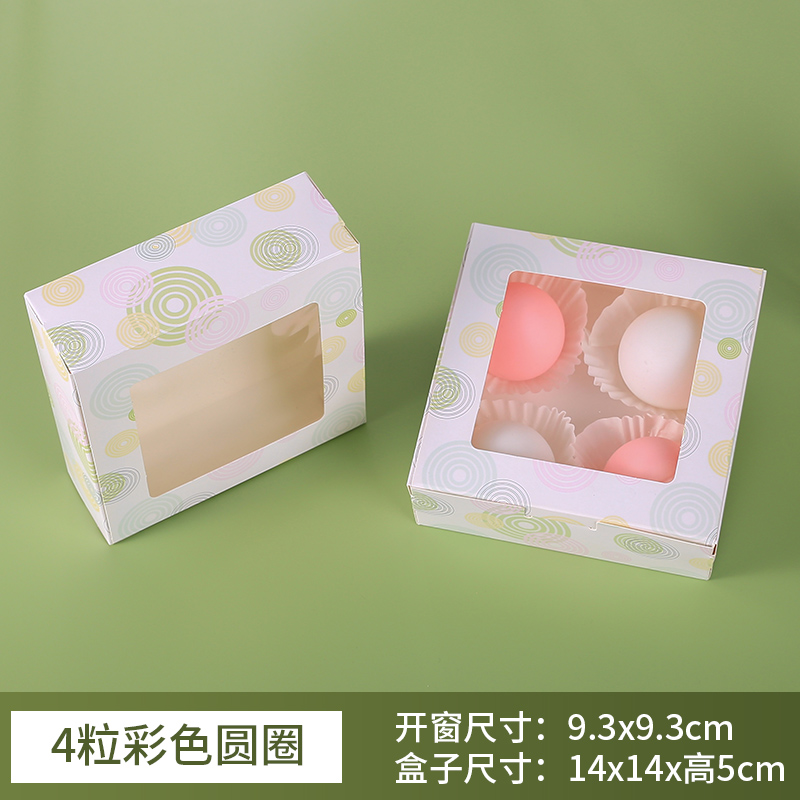 Caja de embalaje de tartas de pastel, caja de embalaje de tartas de pastel de cuatro granos, caja de embalaje de papas fritas de comida rápida desechable de 2 / 4 / 6 granos, caja de nieve