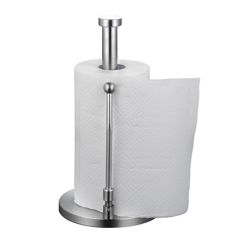 Soporte para papel de cocina de acero inoxidable, portapapeles vertical, perchero de papel de cocina creativo, estante de plástico sin punzonado, estante de film transparente