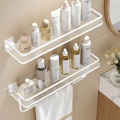 宇宙飛行アルミ穴なし白色アクリル浴室棚トイレ化粧品洗面用品収納棚