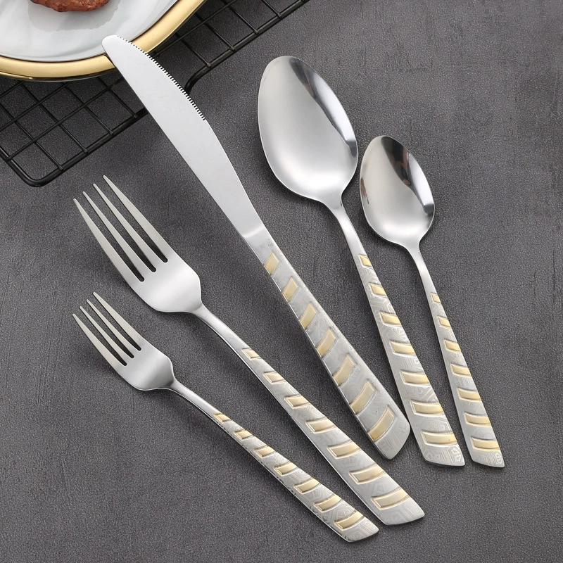 (Cross-border trading), tableware stainless steel, set, gift box, 24 pieces