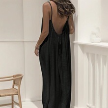 2026WomenS Solid Color Cami Lounge Dress Elegant Sleeveless
