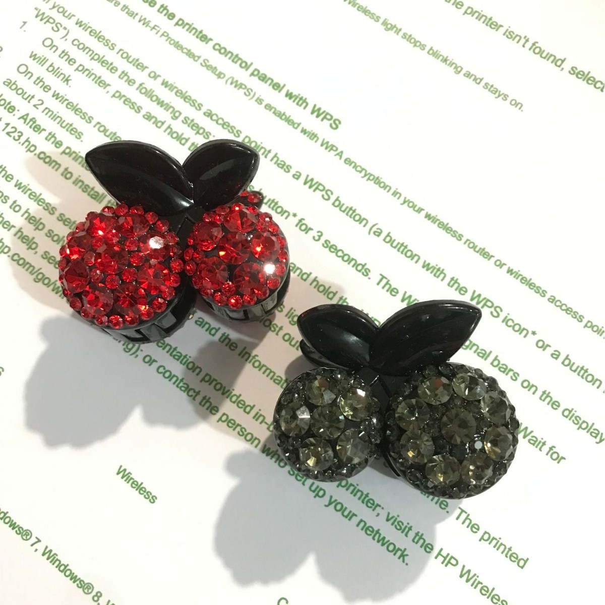 2024 New High-End Exquisite Rhinestone Cherry Clip Side Bangs Clip Small Size Hairclip Cute Half-Up Ponytail Clip