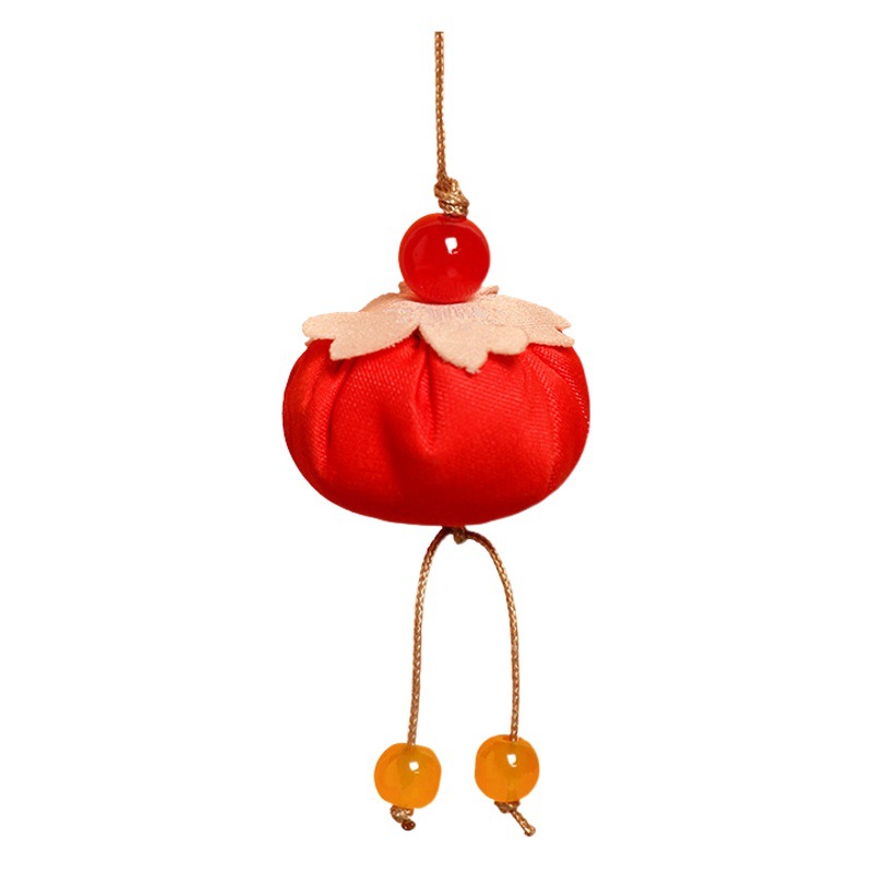 Persimmon Good Luck Fruit Fragrance Sachet Small Persimmon Blessing Sachet Mobile Phone Bag Keychain Lucky Bag Holiday Pendant Gift