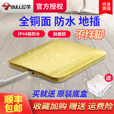 公牛地插座全铜防水隐藏地插翻盖式地面插暗装弹起多功能地面插座|ru