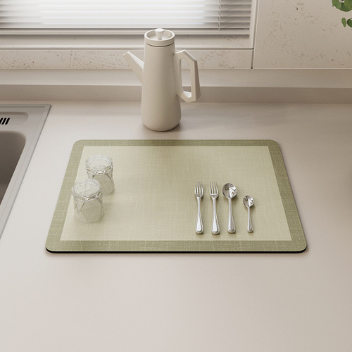 Japanese kitchen countertop drain mat bar absorbent coaster wipeable no-wash insulation mat anti-scalding dining table dish mat