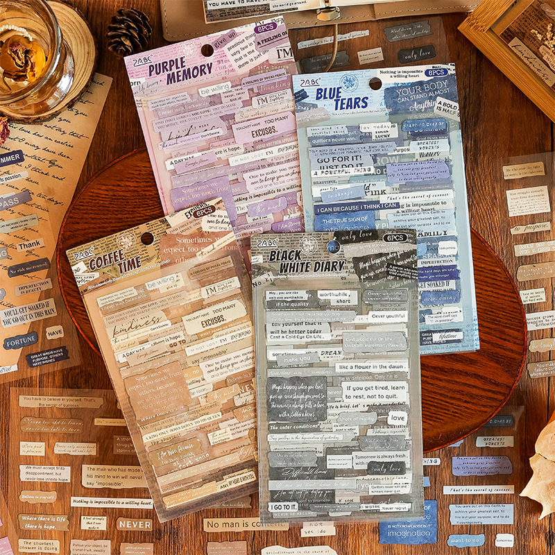 Yuezhen 복고풍 시간 시리즈 크리 에이 티브 핸드북 스티커 조경 스티커 사진 앨범 핸드북 장식 수제 diy 국경