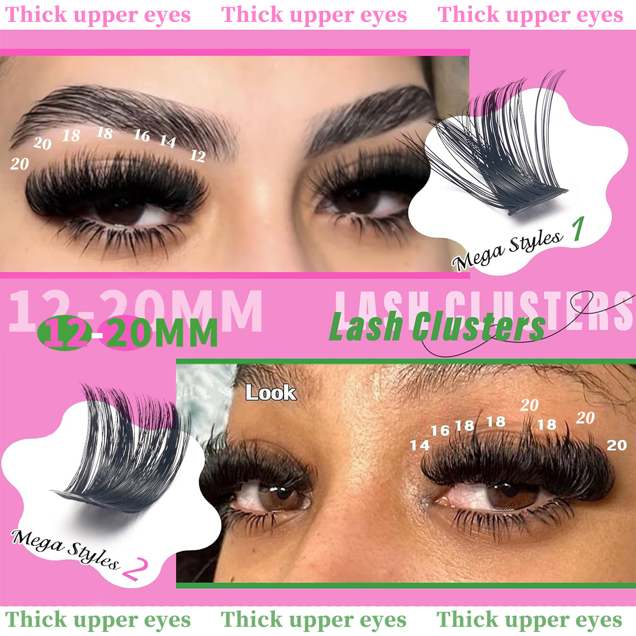 100D + 200D parillas falsas de alta imitación de pelo suave transfronterizo DIY Amazonas comercio exterior europeo y americano parillas segmentación 12 - 20mm