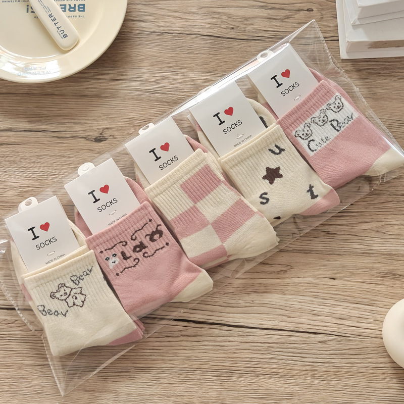 Check-In Women's Socks Autumn and Winter Socks Women's Mid-Calf Socks Cartoon Cute Street Stall Socks Independent Check-In Socks Wholesale Check-In Women's Socks Autumn and Winter Socks Women's Mid-Calf Socks Cartoon Cute Street Stall Socks Independent Check-In Socks Wholesale