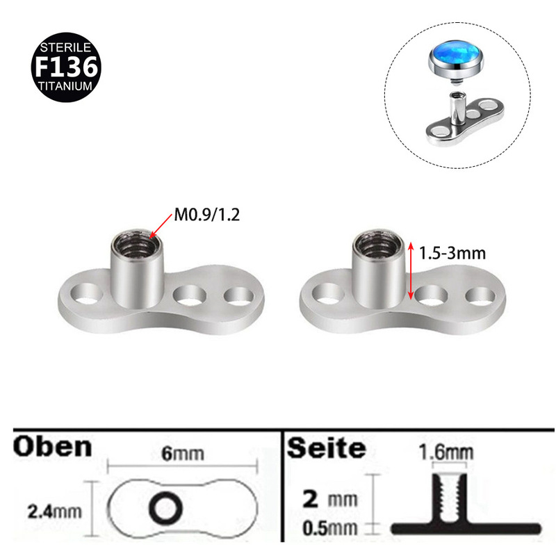 European and American G23 Titanium Buried Bone Nail Skin Anchor Skin Graft Nail Personalized Skin Nail Base Tattoo Body Puncture Jewelry