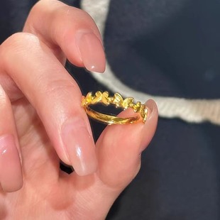 2025 New Model Phoenix Gold Butterfly Ring for Women, Imitation Color Three-Dimensional Butterfly Ring, Niche Adjustable Ring Wholesale