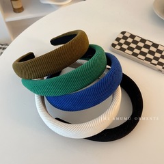 復古燈芯絨布藝高顱頂發箍批發百搭簡約洗臉頭箍髮飾頭飾