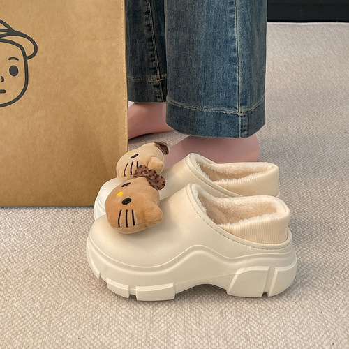 Winter waterproof and non-slip cotton shoes, new soft sole, warm heel, all-match trend, non-slip thick sole cotton shoes, snow shoes