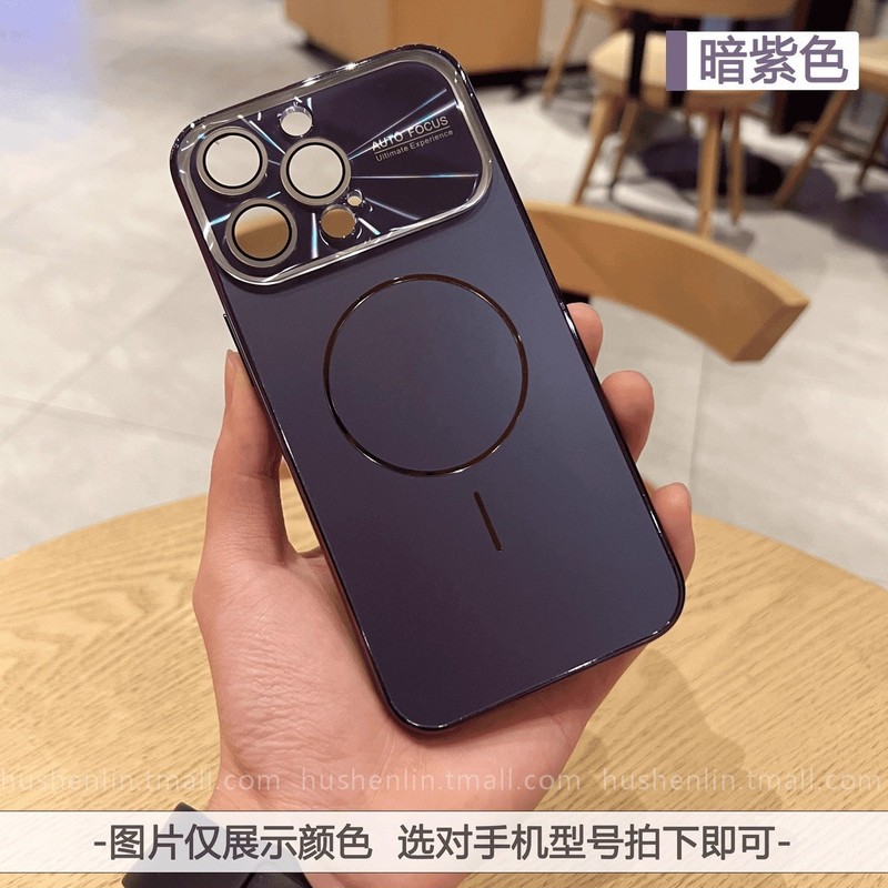 适用iPhone17手机壳镭射镜头大视窗细圈磁吸苹果16原机色磨砂硬套|undefined