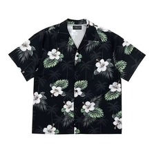 2024夏季新款花卉短袖花衬衫男大码宽松夏威夷沙滩花衬衣