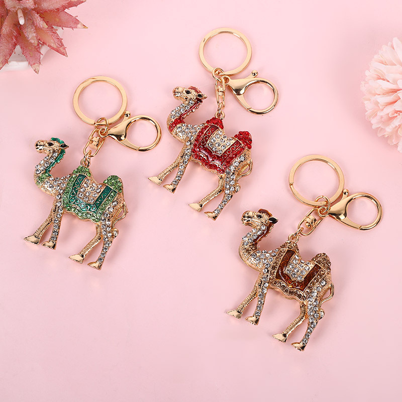 Cross-border rhinestone cute color camel animal desert keychain accessories pendant key chain bag hanging buckle jewelry Cross-border rhinestone cute color camel animal desert keychain accessories pendant key chain bag hanging buckle jewelry