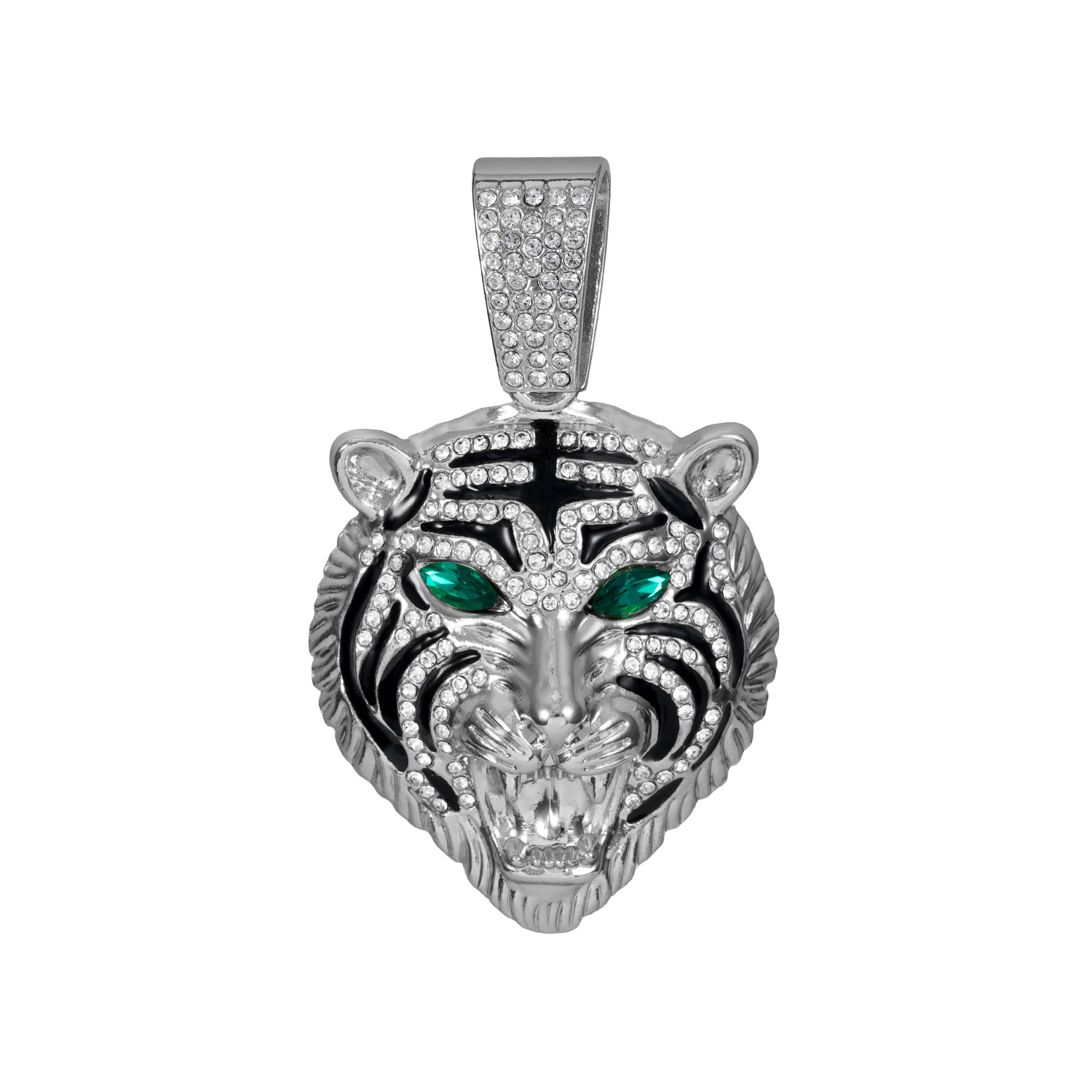 Heren cubaanse schakelketting met tijgerkop hanger_voghion.com