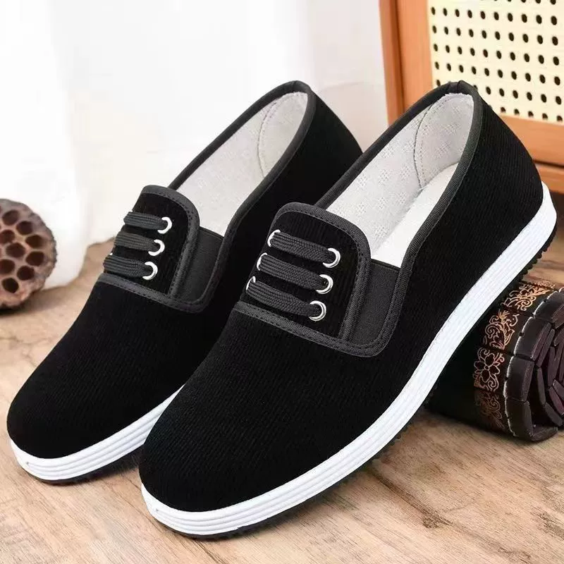 Весенняя и осенняя обувь из черной ткани для мужчин и женщин