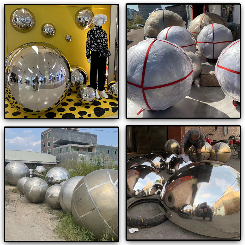 1.0厚镜面亮光半球封头金属装饰空心球墙面装饰球201不锈钢半E18