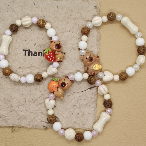 Handmade porcelain beads from Jingdezhen in a new Chinese cute style, wholesale, suitable for students, versatile, night market stall beads