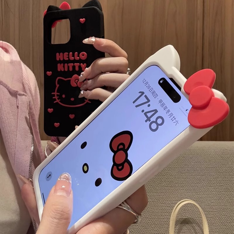 Cartoon three-dimensional bow KT cat iPhone14/13 for 11 Apple 16/15PROMAX mobile phone case 12 sets Cartoon three-dimensional bow KT cat iPhone14/13 for 11 Apple 16/15PROMAX mobile phone case 12 sets
