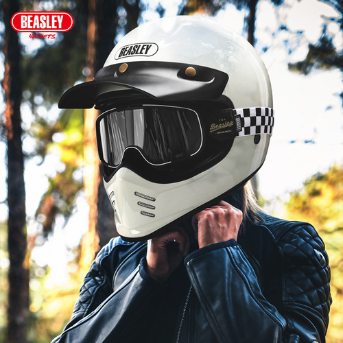 BEASLEY Motorbike Helmet, Harley Bike Retro Full-face Bluetooth All-season Safety 3C Certified